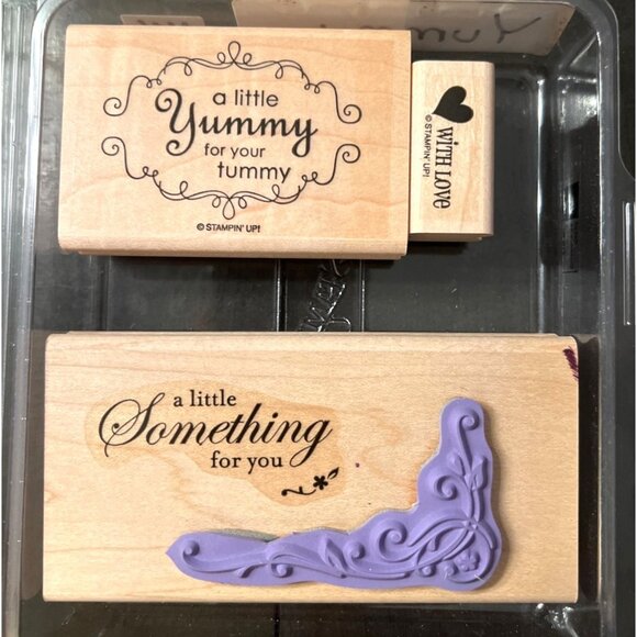 Stampin Up! Yummy wood mounted rubber stamp set 113782 new holiday - Picture 3 of 4